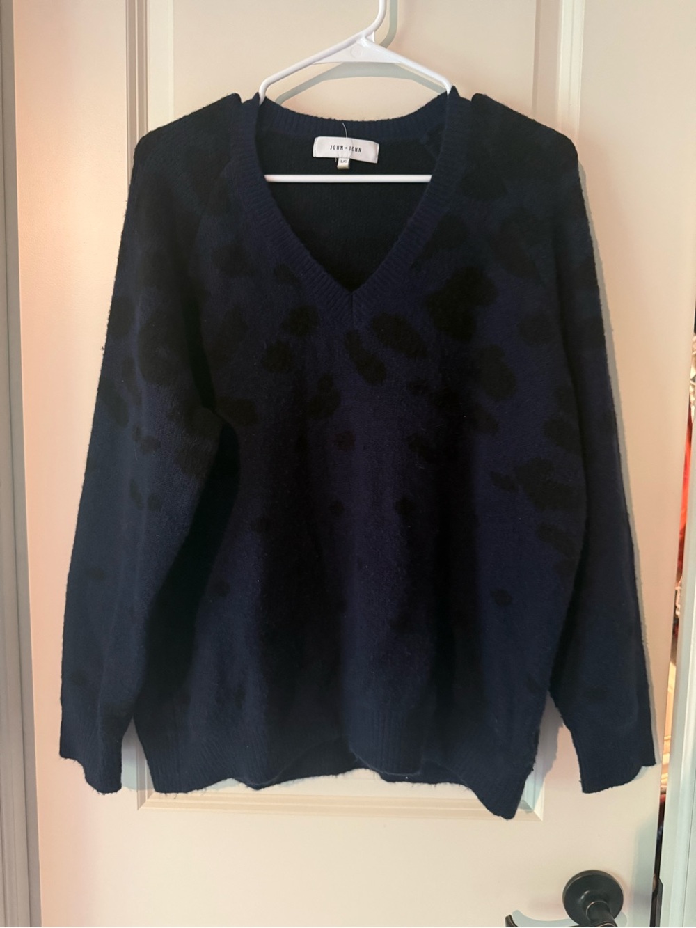John + Jenn Navy and Black V-Neck Sweater